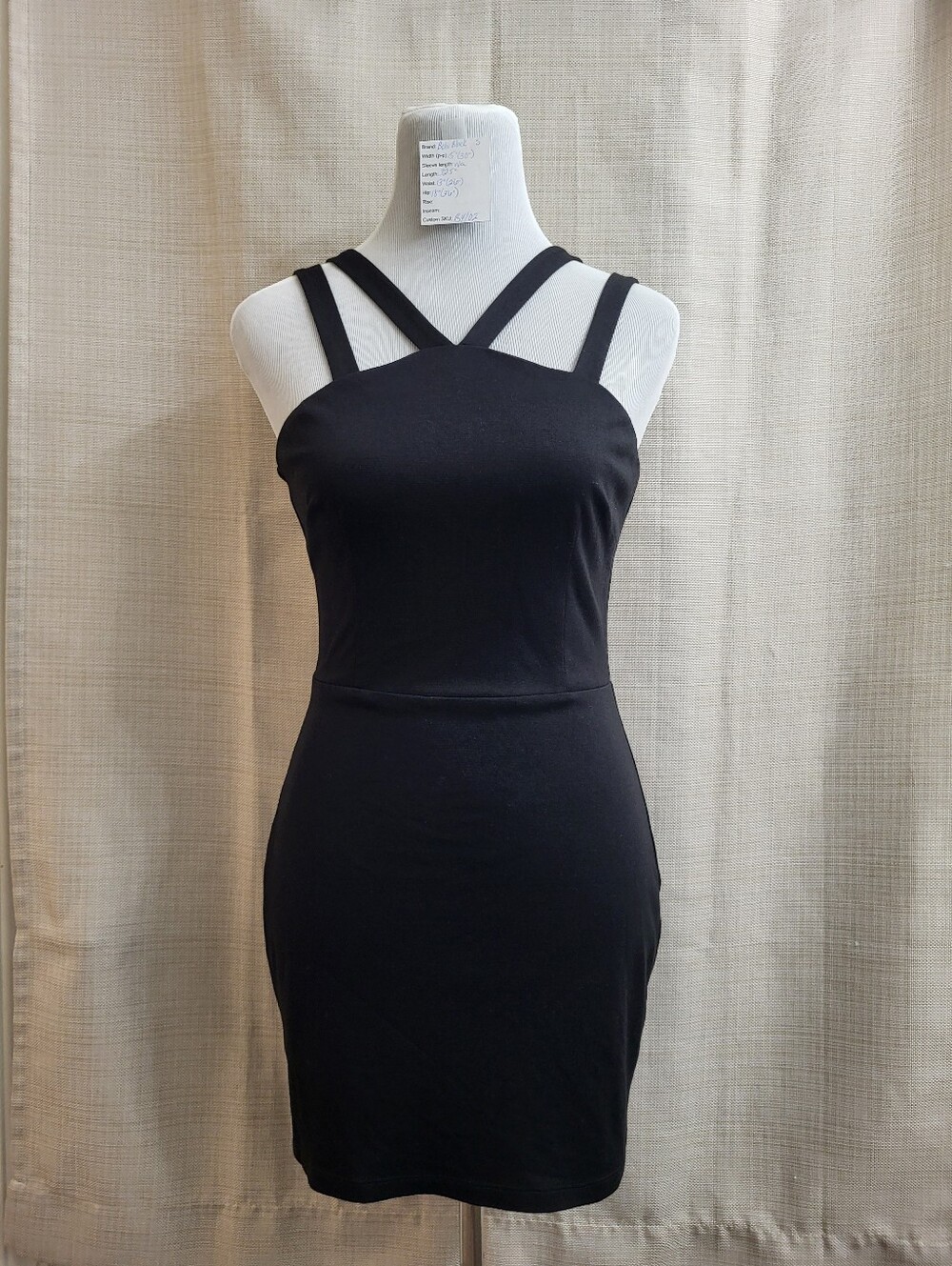 Bobi Black Los Angeles Women's Black Strappy Skater Mini Dress Zip Size Small